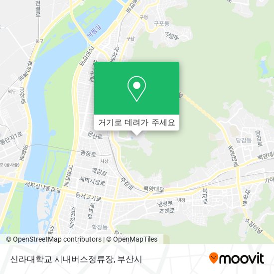 신라대학교 시내버스정류장 지도