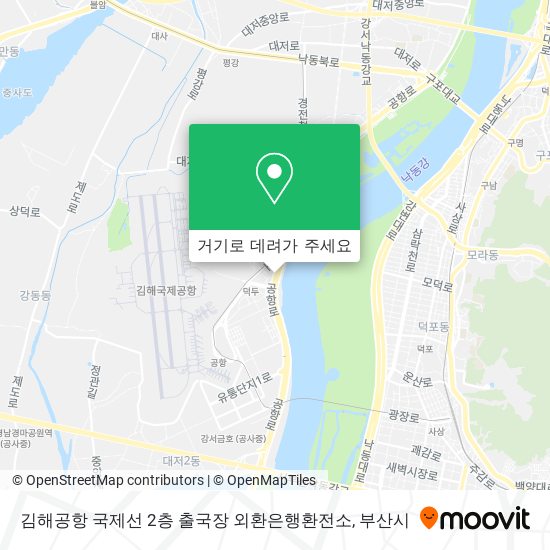 김해공항 국제선 2층 출국장 외환은행환전소 지도