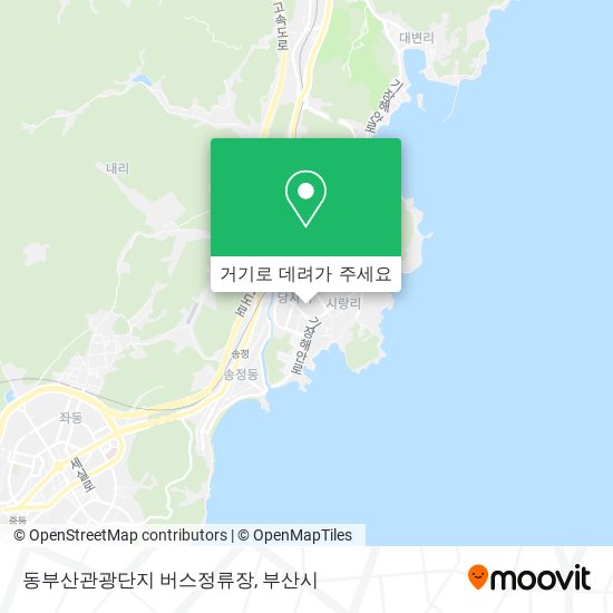 동부산관광단지 버스정류장 지도