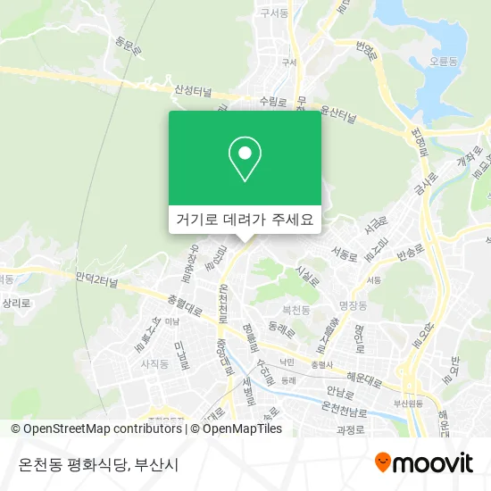 온천동 평화식당 지도