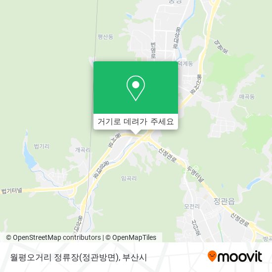 월평오거리 정류장(정관방면) 지도