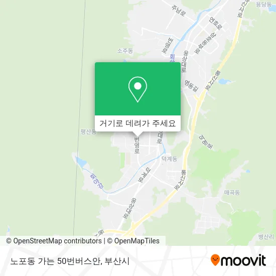 노포동 가는 50번버스안 지도