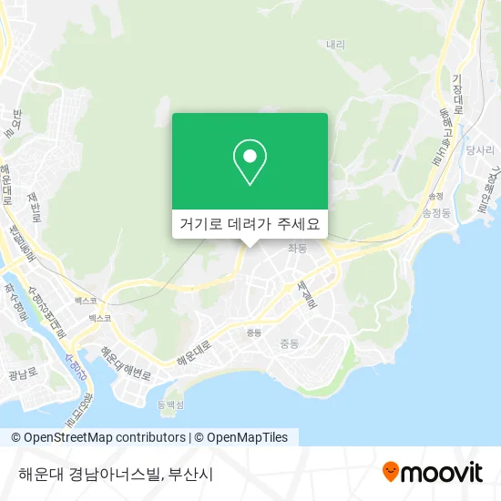해운대 경남아너스빌 지도