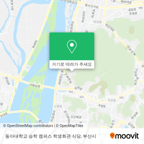동아대학교 승학 캠퍼스 학생회관 식당 지도