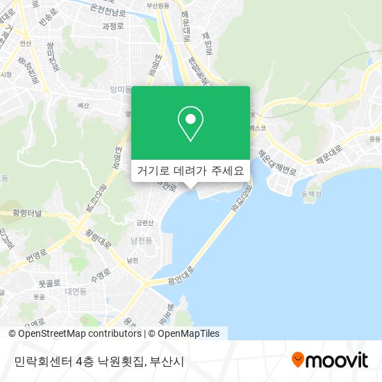 민락회센터 4층 낙원횟집 지도