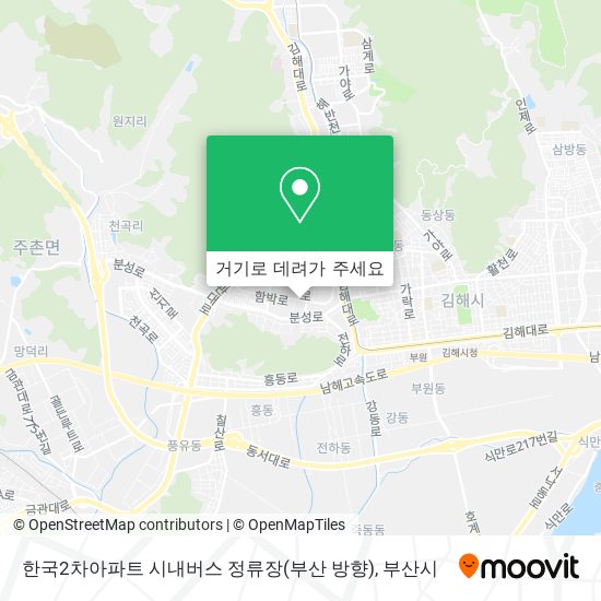 한국2차아파트 시내버스 정류장(부산 방향) 지도