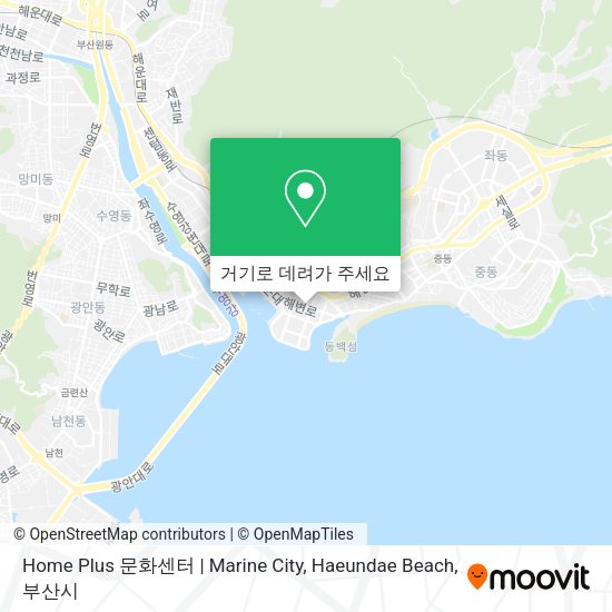 Home Plus 문화센터 | Marine City, Haeundae Beach 지도