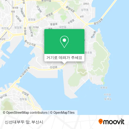 신선대부두 앞 지도