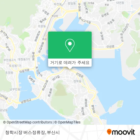 청학시장 버스정류장 지도