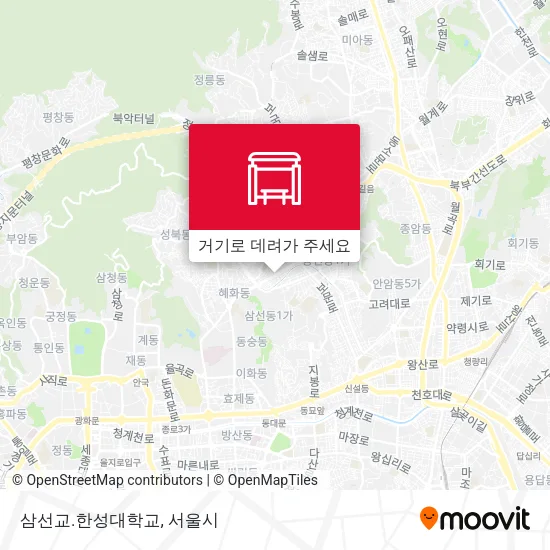 삼선교.한성대학교 지도