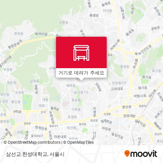 삼선교.한성대학교 지도