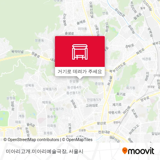 미아리고개.미아리예술극장 지도