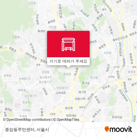 종암동주민센터 지도
