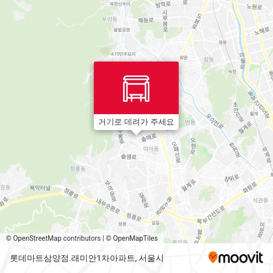 롯데마트삼양점.래미안1차아파트 지도