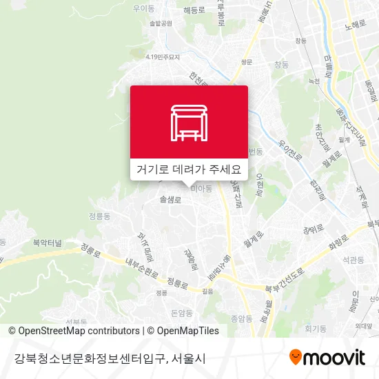 강북청소년문화정보센터입구 지도