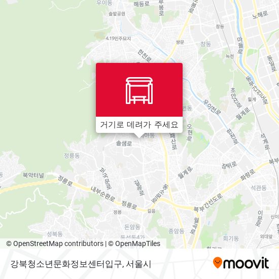 강북청소년문화정보센터입구 지도
