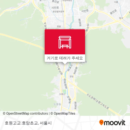 호원고교.호암초교 지도