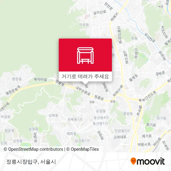 정릉시장입구 지도