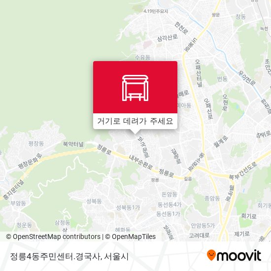 정릉4동주민센터.경국사 지도