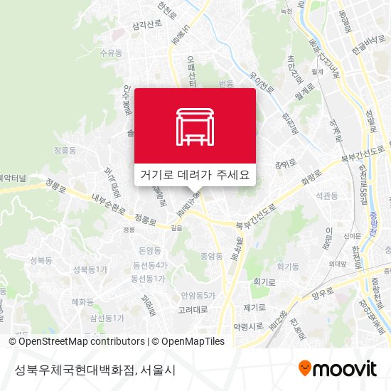 성북우체국현대백화점 지도