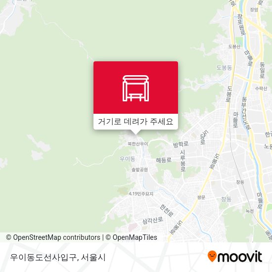 우이동도선사입구 지도