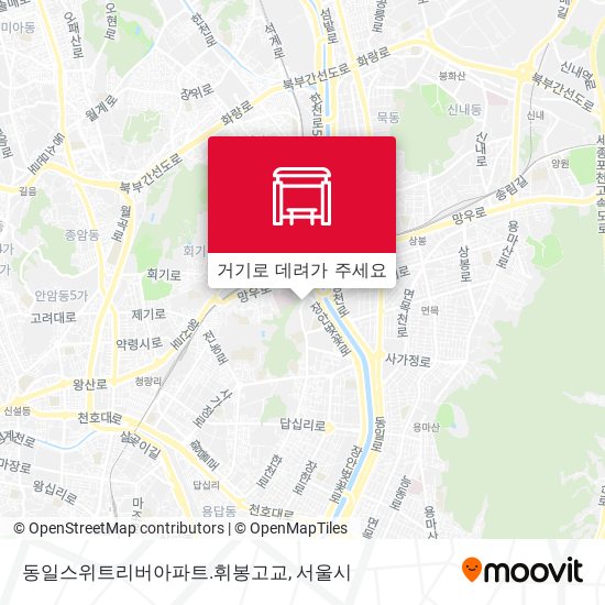동일스위트리버아파트.휘봉고교 지도