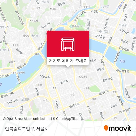 언북중학교입구 지도