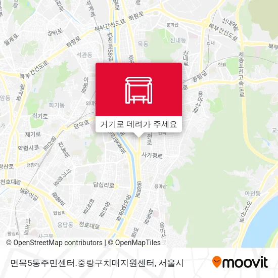 면목5동주민센터.중랑구치매지원센터 지도
