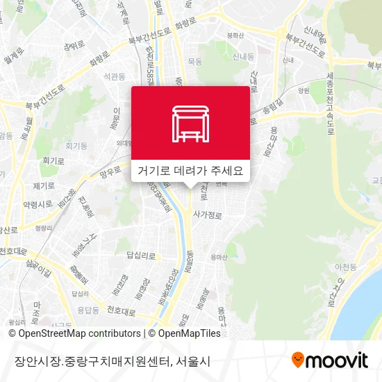 장안시장.중랑구치매지원센터 지도