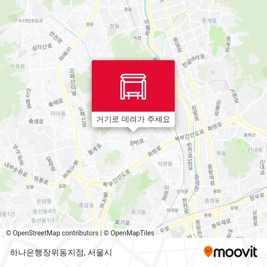 하나은행장위동지점 지도