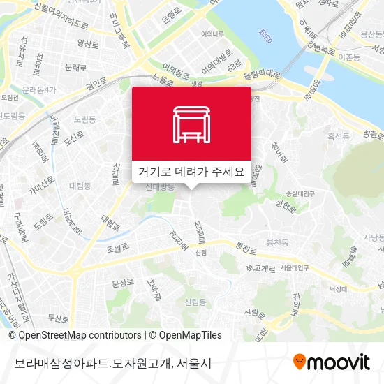 보라매삼성아파트.모자원고개 지도