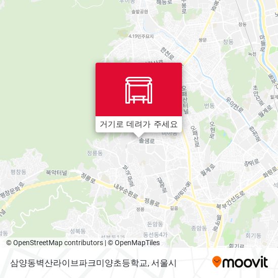 삼양동벽산라이브파크미양초등학교 지도