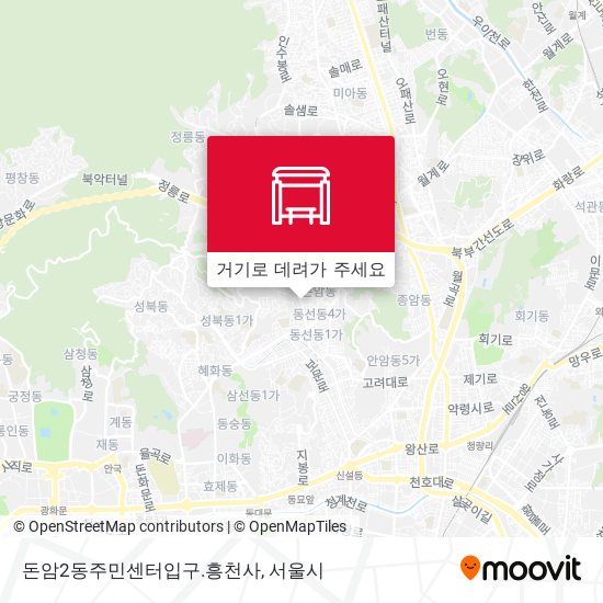 돈암2동주민센터입구.흥천사 지도