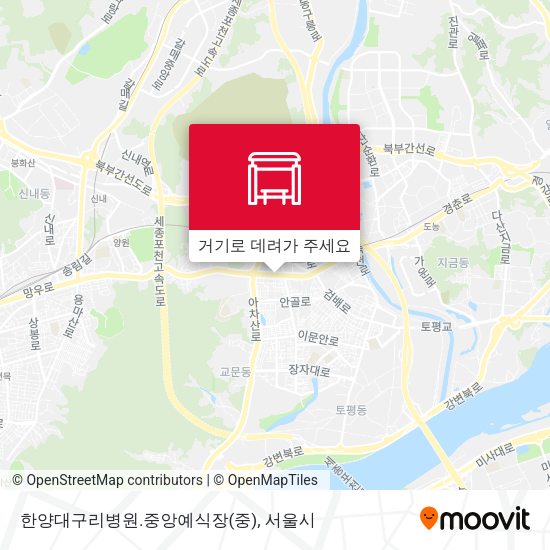 한양대구리병원.중앙예식장 지도