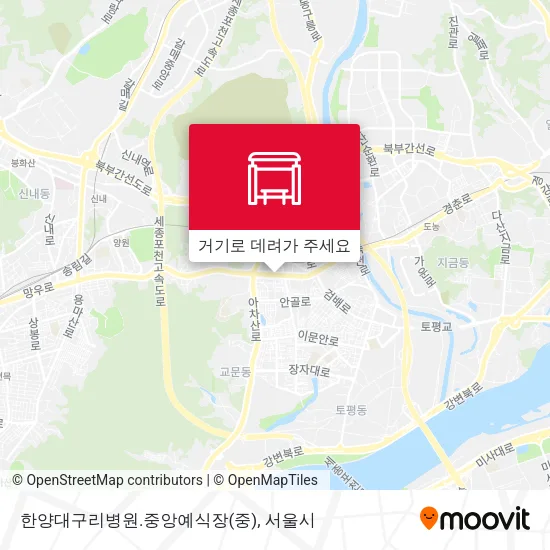 한양대구리병원.중앙예식장 지도