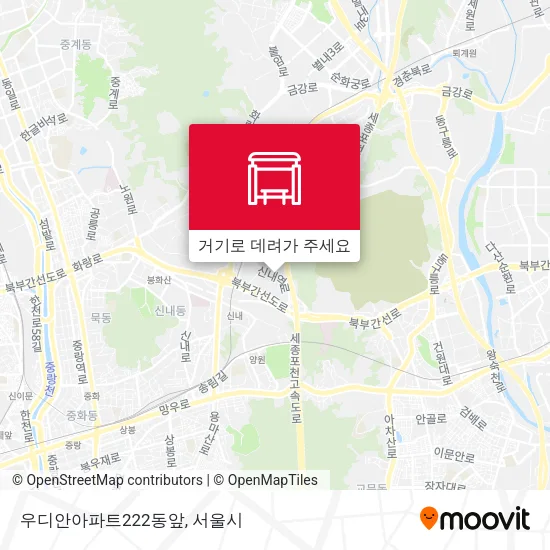 우디안아파트222동앞 지도