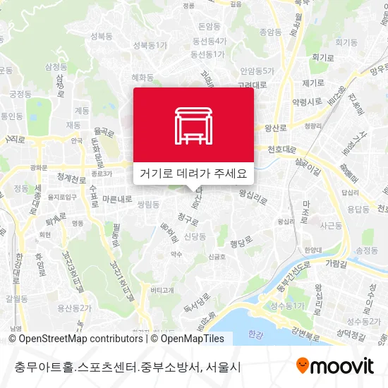 충무아트홀.스포츠센터.중부소방서 지도