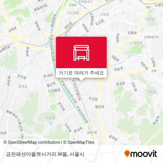 금천패션아울렛사거리.W몰 지도