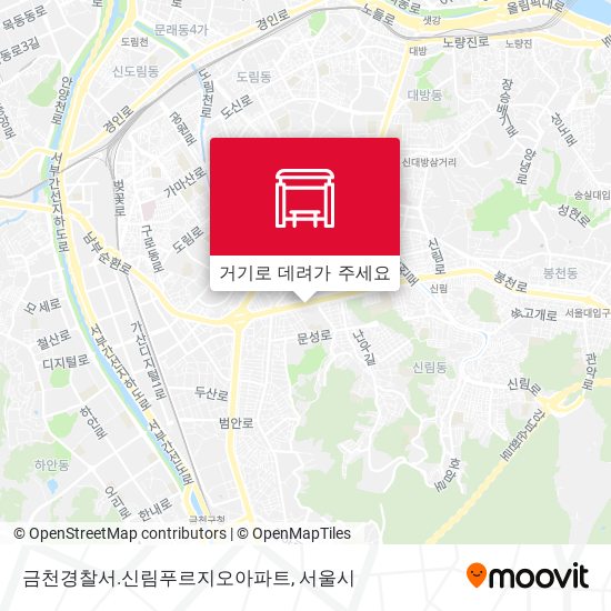 금천경찰서.신림푸르지오아파트 지도