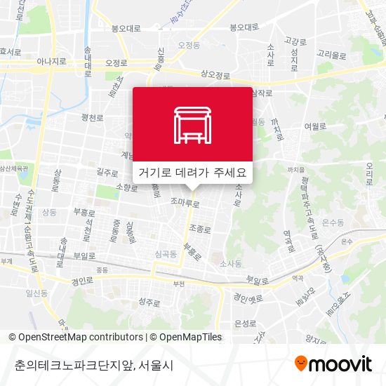 춘의테크노파크단지앞 지도