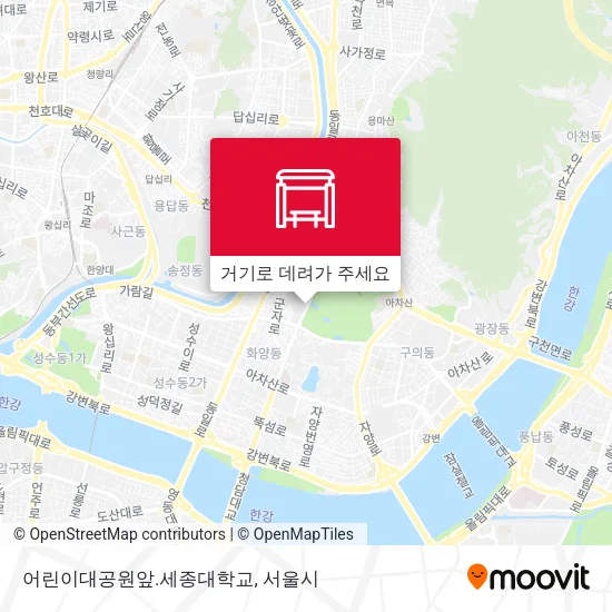 어린이대공원앞.세종대학교 지도