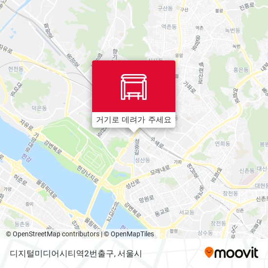 디지털미디어시티역2번출구 지도