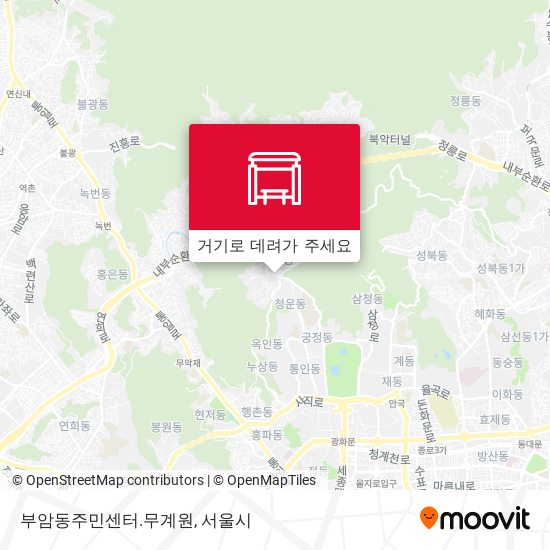 부암동주민센터.무계원 지도