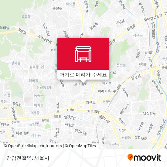 안암전철역 지도