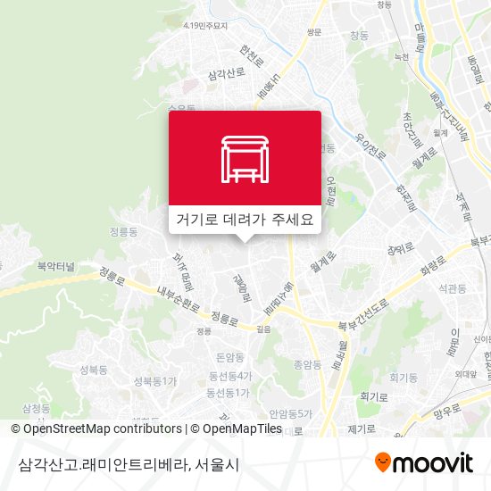 삼각산고.래미안트리베라 지도