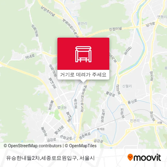 유승한내들2차,세종로묘원입구 지도