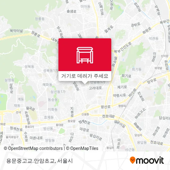 용문중고교.안암초교 지도