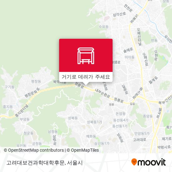 고려대보건과학대학후문 지도