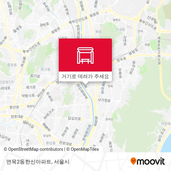 면목2동한신아파트 지도