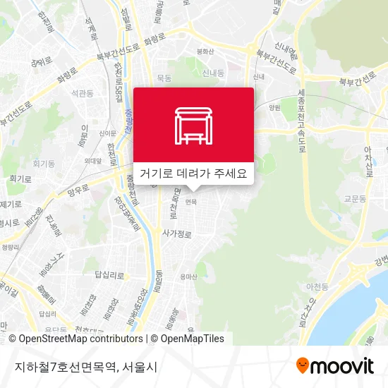 지하철7호선면목역 지도